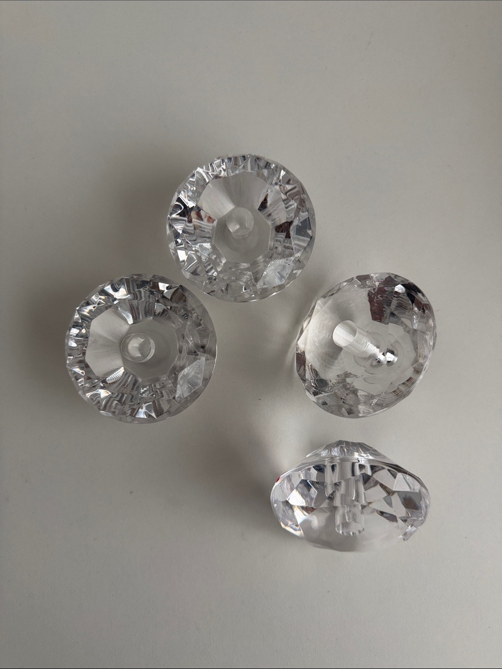 Diamonds - Qty 4 Oversized Faceted Decor - Craft Supply Decoration Trophy Piece